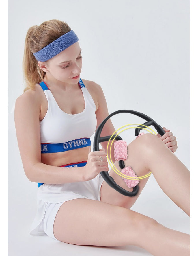Multifunctional Muscle Massager Relaxation Roller Ring Clamp Yoga Body Shaping 4 Wheels Fitness Device for Sports - GoVital Co.