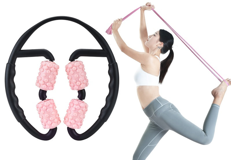 Multifunctional Muscle Massager Relaxation Roller Ring Clamp Yoga Body Shaping 4 Wheels Fitness Device for Sports - GoVital Co.