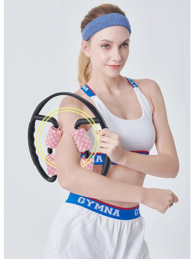 Multifunctional Muscle Massager Relaxation Roller Ring Clamp Yoga Body Shaping 4 Wheels Fitness Device for Sports - GoVital Co.