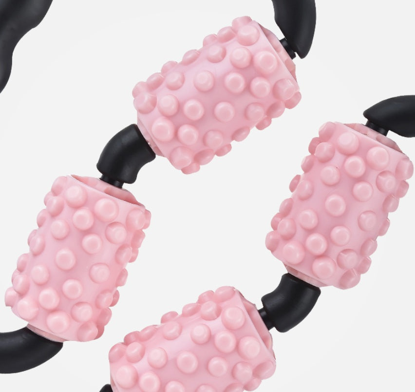 Multifunctional Muscle Massager Relaxation Roller Ring Clamp Yoga Body Shaping 4 Wheels Fitness Device for Sports - GoVital Co.