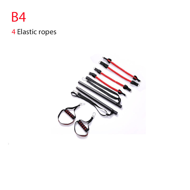 Body Workout Trainer Bar with Resistance Bands Rubber Buckles - GoVital Co.