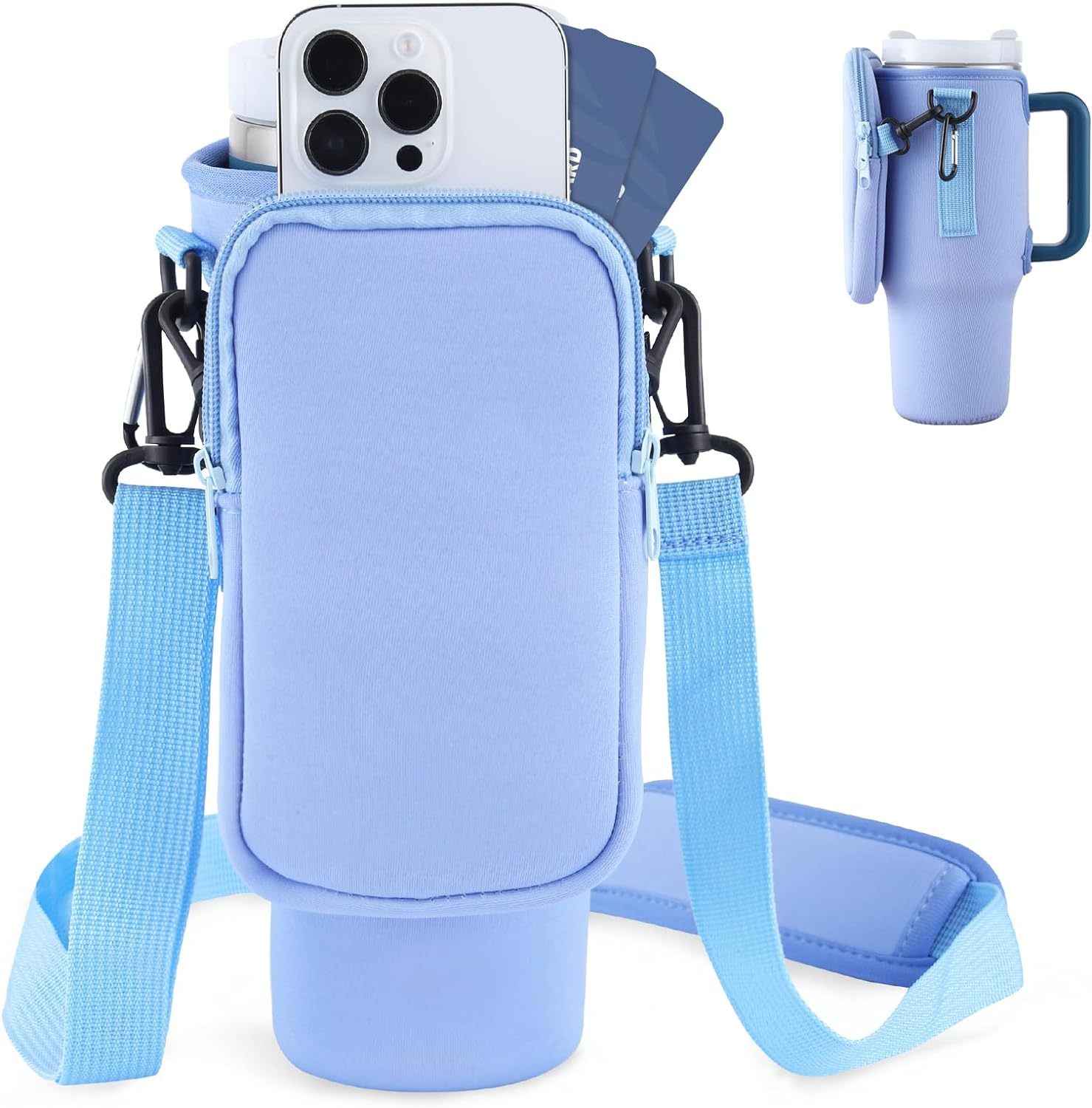 Slok Water Bottle Carrier Bag For Outdoor Walking Hiking Travelling Sports-Blue Purple - GoVital Co.
