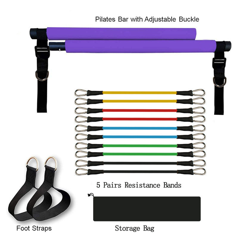Fitness Yoga Pilates Bar Portable Gym Accessories Sport Elastic Bodybuilding Resistance Bands - GoVital Co.