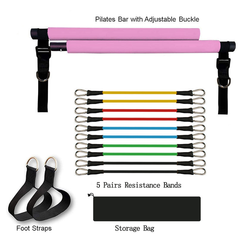 Fitness Yoga Pilates Bar Portable Gym Accessories Sport Elastic Bodybuilding Resistance Bands - GoVital Co.